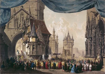 Bühnenbild für Akt I von La Juive, erstmals aufgeführt an der Pariser Oper am 23. Februar 1835