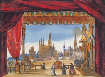 Bühnenbild für Akt V von La Juive, erstmals aufgeführt an der Pariser Oper am 23. Februar 1835