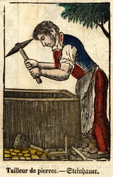 Steinmetz; Serie über Handwerke (Bild des 19. Jahrhunderts)