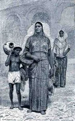 Frauen von Tehuantepec, aus Die alten Städte der Neuen Welt, von Claude-Joseph-Desire Charnay, veröffentlicht 1887