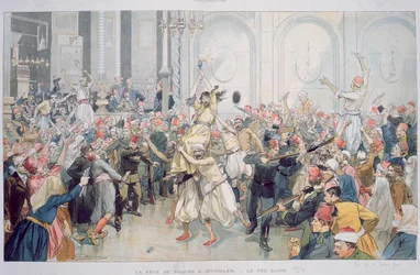 Die Osterprozession des Heiligen Feuers in Jerusalem, 1895