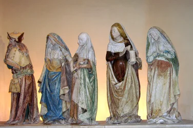 Die Grablegung, 1490 (bemalter Stein) (Detail)