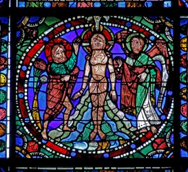 Das Leben Christi Fenster: Taufe im Jordan