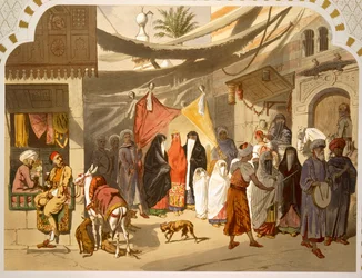 Die Hochzeit eines Arabers in Kairo, 1860