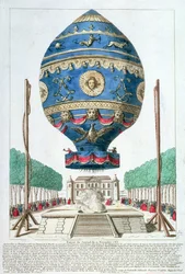 Das Ballonexperiment der Gebrüder Montgolfier im Château de la Muette, 21. November 1783