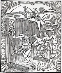 Der Monat August, aus einem Hirtenkalender, 1496