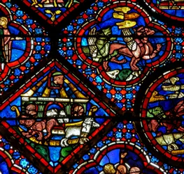 Das Noah-Fenster: Noah beobachtet die Tiere, wie sie die Arche verlassen