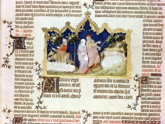 Die Trennung von Abraham und Lot, aus der Bibel von Jean de Sy, ca. 1355