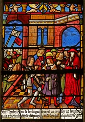 Das Fenster des Heiligen Ludwig: Huldigung von Graf Thibault IV an den Heiligen Ludwig