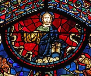 Das St. Lubin Fenster: Christus - Segen