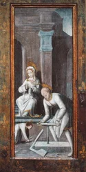 Die Werkstatt in Nazareth, rechte Tafel eines Triptychons