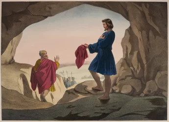 Der blutbefleckte Mantel von Joseph, Illustration aus einem Katechismus L