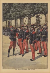 Die Degradierung von Georges Graby, einem französischen Soldaten, der die wohlhabende Witwe eines ehemaligen ... ermordete