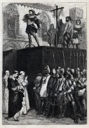 Die Hinrichtung von Conradin (oder Konrad von Hohenstaufen), König von Sizilien und Herzog von Schwaben (1252-1268) auf Befehl von Karl von Anjou nach der Schlacht von Tagliacozzo im Jahr 1268