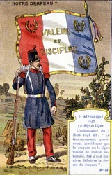 Die Flagge des 53. Linienregiments der 2. Republik