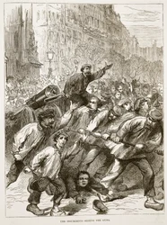 Die Aufständischen ergreifen die Waffen, März 1871, Illustration aus Cassells Geschichte des Krieges zwischen Frankreich und Deutschland, 1870-1871