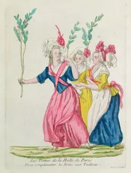 Die Marktfrauen von Paris gehen zur Königin in die Tuilerien, um ihr zu gratulieren