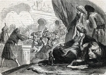 „Das Massaker an der Armee der Janitscharen 1826 durch Sultan Mahmud II., Konstantinopel“, 1864