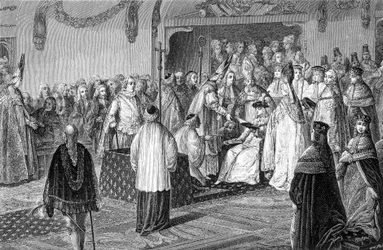 Der Eid von Ludwig XVI. während seiner heiligen Gravur