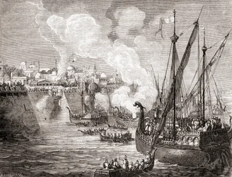 Die Belagerung von Konstantinopel im Jahr 1453 durch den osmanischen Sultan Mehmed II., aus 