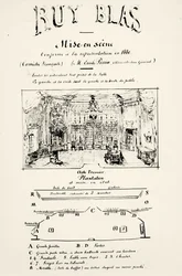Theaterprogramm für Akt I von Ruy Blas (1838) von Victor Hugo, 1880