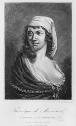 Theroigne de Mericourt, graviert von Charles Devrits, 1845