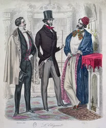 Drei elegante junge Männer, Dezember 1848