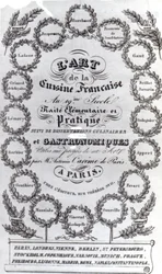 Titelseite für Die Kunst der französischen Küche Bd. III von Antonin Careme, veröffentlicht 1834