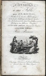Titelseite von „Ratschläge an meine Tochter“ von Jean Nicolas Bouilly (1763-1842). 1820. Private Sammlung.