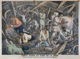 Zwanzig Tage am Grund der Mine, aus Le Petit Journal, April 1906