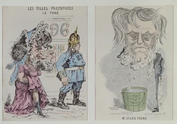 Zwei Karikaturen von Jules Favre (1809-80) 1870-71