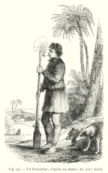Ein Bukanier; nach einer Zeichnung aus dem XVII. Jahrhundert (Stich)