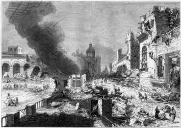 Ansicht einer Straße in Mendoza (Argentinien) nach dem Erdbeben vom 20. März
