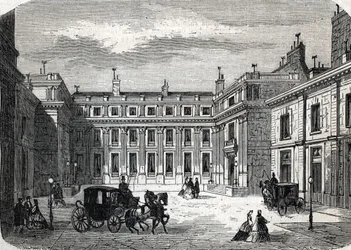 Ansicht des Ministeriums für öffentliche Bildung, Hotel de Rochechouart rue de Grenelle, in Paris (1864)