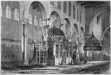 Ansicht des Gebetssaals der Umayyadenmoschee, Damaskus, Syrien, aus „La Syrie d