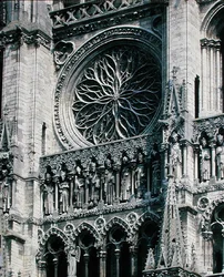 Ansicht des Rosenfensters an der Westfassade, 1225-30