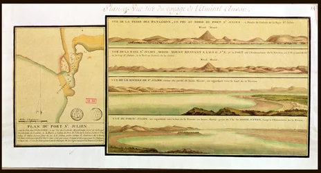 Ansichten des Hafens von San Julian, Patagonien
