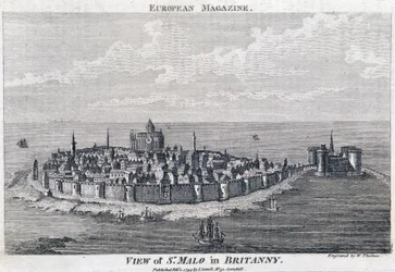 Ansicht von St. Malo - Gravur von Thomas