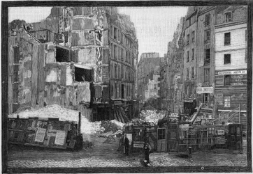 Ansicht der Abrisse des Place Maubert in Paris