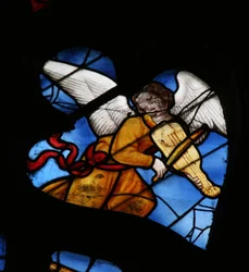 Fenster mit einem musizierenden Engel