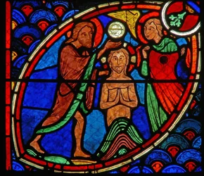 Fenster mit einer Szene aus dem Leben des Hl. Johannes des Täufers