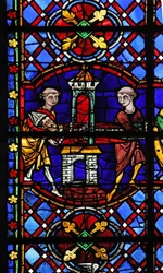 Fenster w08, Darstellung der gestohlenen Reliquien des Heiligen Martin