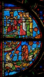 Fenster w0, Verkündigung an die Hirten; die Magier bei Herodes