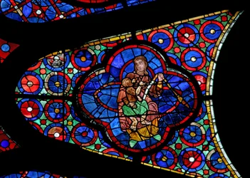 Fenster w115, Eva, die ihr Kind Seth füttert, darstellend