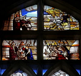 Fenster w128, Szenen aus der Geschichte von Moses