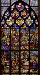 Fenster w12 mit Szenen aus dem Leben Christi nach der Kreuzigung