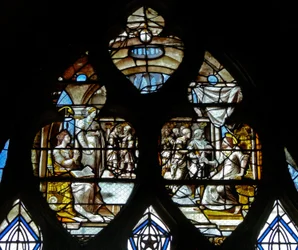 Fenster w13, Jesus mit Martha und Maria