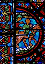 Fenster w15 Darstellung der Geschichte der Reliquien des Heiligen Stephanus: Die Reliquien werden nach Konstantinopel gebracht