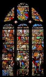 Fenster w16, die Israeliten sammeln das Manna