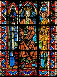 Fenster w202, den heiligen Johannes mit dem Kaiser Domitian darstellend